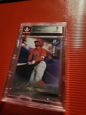 2018 Bowman Platinum Presence Jo Adell Purple 217250 Bgs 9 - Image 1 of 3