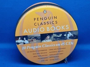10 Penguin Classic Audio Books 45 Cds Complete Metal Zip Case Dickens Austen etc - Foto 1 di 5