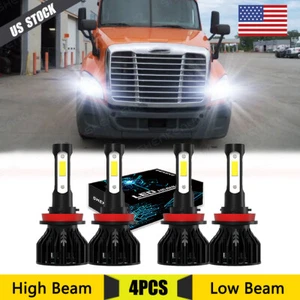 For Freightliner Cascadia 2008-2016 4Side H9+H11 LED Headlight Bulb Hi-Low Beam - Picture 1 of 12