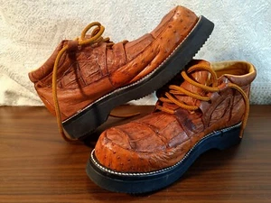 Vintage Bilbo Comfort Shoes Casual Ostrich Burnt Orange. Sz 8.5 women's, 7 Mens - Picture 1 of 18