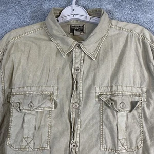 Converse Shirt Men XL Sandy Brown Boho Button Up LS Skater Prep Flap Pockets - Picture 1 of 17