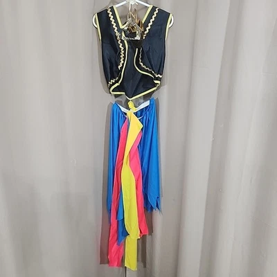 Disfraz Pirata Gitano Niños Chaleco, Pantalones, Bufanda, Cinturón, Collar Collegeville NUEVO  Foto 1 de 4