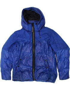 G-STAR Mens Hooded Padded Jacket UK 42 XL Blue Polyester CA30 - Picture 1 of 8