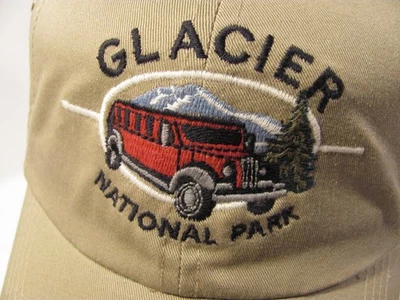 Gorra Parque Nacional Glaciar Para Hombres Beige Rojo Logo Hummer De Colección Algodón Suave Papá Sombrero Foto 1 de 4