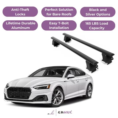 Barras transversales de techo ERKUL para AUDI A5 SPORTBACK 2018-2025 techo desnudo aluminio Foto 1 de 4