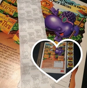 Vintage Sticker Lot 3M MURPLE Scratch N Sniff Sticker Strip Advertisement Sheet - Picture 1 of 13