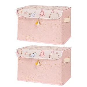 Cestino Organizzatore Cubo in Tessuto Feltro Pieghevole con Coperchio Flip-Top e Ha... - Foto 1 di 7