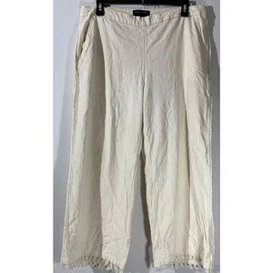 Banana Republic kurze Hose weites Bein Größe 10 Leinenmischung Fransensaum - Bild 1 von 6