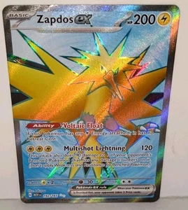 Pokemon Zapdos EX 192/165 ultra raro full art scarlatto e viola 151 inglese quasi nuovo - Foto 1 di 5