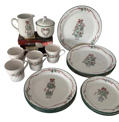 Vajilla de vacaciones Corelle Callaway diseño navideño nueva en caja Foto 1 de 4