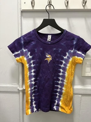 Camisa de los Minnesota Vikings para mujer mediana púrpura amarilla NFL fútbol americano tie dye gráfico Foto 1 de 4