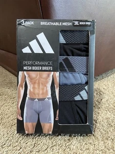 Adidas Performance Mesh Boxershorts Herren Größe 3XL (48-50”) 3er Pack 5” Schrittlänge - Bild 1 von 9