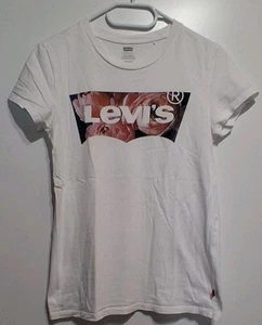 LEVI'S ® T-Shirt Damen Gr. XS "The Perfect" Weiß Blumen - Bild 1 von 4