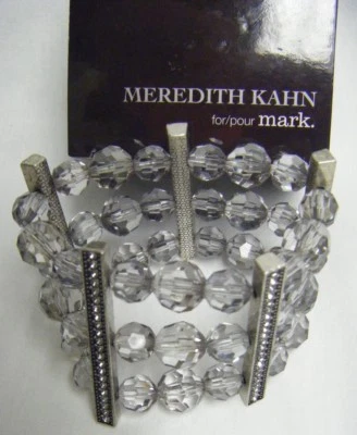 Pulsera Meredith Kahn Marcasita Pulida Tono Plateado Enamorada Elastizada Marca Avon Foto 1 de 4