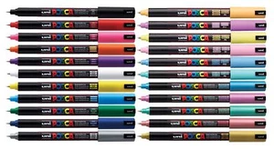 Uni Posca PC-1MR Paint Marker Pen Ultra-Fine Bullet Tip Nib 0.7mm Select Colour - Picture 1 of 31