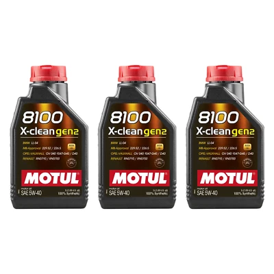3 LITRI OLIO MOTORE MOTUL 8100 X-CLEAN GEN2 5W40 ACEA C3 100% SINTETICO BMW LL04 - Immagine 1 di 3
