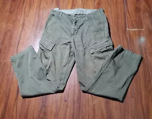 LEVI'S XX CARGO PANTS GREEN REGULAR FIT TAPERED LEG 100% COTTON MEN'S W31 L32 - Foto 1 di 9