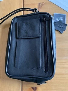 Herren Echt Leder Handgelenktasche schwarz, NEU - Bild 1 von 4