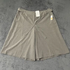 Talbots Gaucho pants Womens 16 Gray Wide Leg Belted Dress Pants Culottes Career - Picture 1 of 5