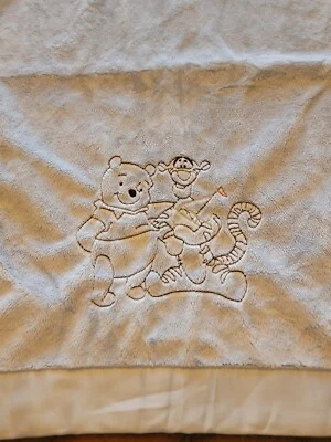 Disney Baby Winnie The Pooh Tiger Manta Bebé Azul Sherpa Suave Felpa Borde Satinado Foto 1 de 4