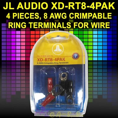 JL AUDIO XD-RT8-4PAK (40474) 4 PIECES, 8 AWG CRIMPABLE RING TERMINALS FOR WIRE - Изображение 1 из 3