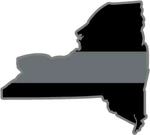 4" New York NY State Thin SILVER Line Corrections Officer Guard Decal Sticker - Bild 1 von 1