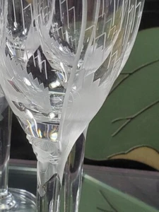 VTG 6 LALIQUE Wine Champagne CRYSTAL Flutes ANGEL FACES & WINGS **Signed - Picture 1 of 5