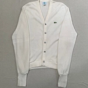 Vintage Lacoste Izod Elfenbein Strickjacke Pullover Hergestellt in den USA Large Preppy - Bild 1 von 10