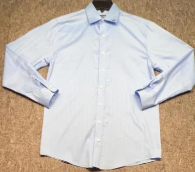 Camisa de vestir Kenneth Cole para hombre azul reacción manga larga talla M 15 1/2 34-35 Foto 1 de 4