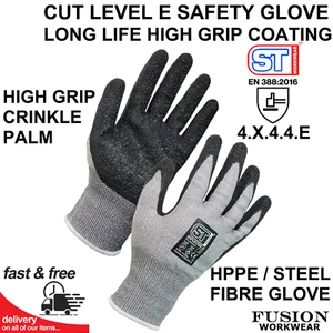 CUT E GLOVES. LONG LIFE.HIGH GRIP.WORK GLOVES,CUT RESISTANT.CUT PROOF.SAFETY CUT - Picture 1 of 4