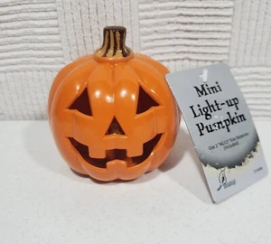 Classic Mini Halloween Light Up Pumpkin Jack O Lantern Battery 4” New - Picture 1 of 5