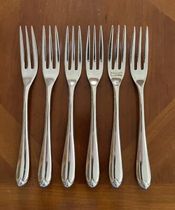 "Cubiertos Nick Munro Bugatti - Juego de 6 tenedores de ensalada Venezia de acero inoxidable 7 3/8""" - Imagen 1 de 17
