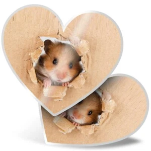 2 x Herz Aufkleber 15 cm - Frecher Hamster Tiere Haustiere süß #8521 - Bild 1 von 8