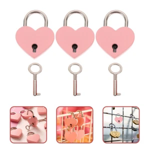 3 Sets Padlock Decor Herzschloss Reisen Schließfachvorhängeschlösser - Bild 1 von 10