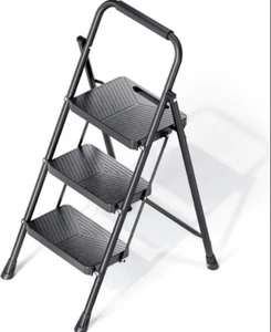 Escalera Plegable de 3 Escalones Portatil Taburete De Acero Resistente Hogar - Imagen 1 de 13