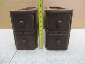 VTG ANTIQUE SINGER TREADLE SEWING MACHINE CABINET DRAWERS W FRAMES - Picture 1 of 14