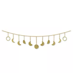 Fase Lunari Appeso Parete Boho Decorazione Parete Estetica Ghirlanda Oro Martellato Metallo - Foto 1 di 9