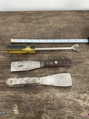 Vintage Red Devil Putty Knife Scraper Lot + Screwdriver Flat Wide Head - Image 1 of 4