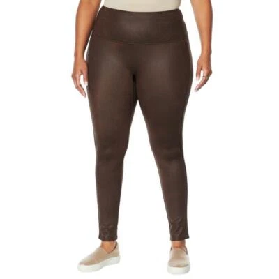 DG2 BY DIANE GILMAN MUJER MARRÓN DELGADO ELEGANTE RECUBIERTO LEGGINGS P4X 3XT ALTO NUEVO CON ETIQUETAS Foto 1 de 4