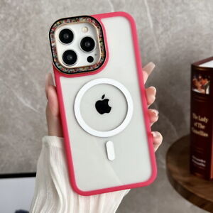 Magentic Case For iPhone 15 Pro Max 14 13 12 11 Clear Magsafe Hybrid Retro Cover