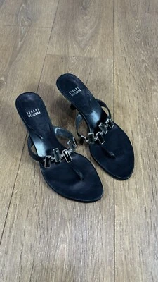STUART WEITZMAN Black Bead Open Toe Heel Sandals Size US 8.5 UK 6.5 - Image 1 of 4