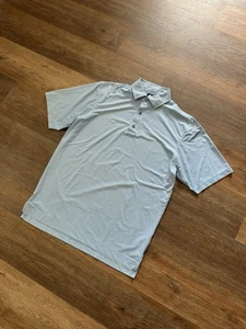 Camisa Polo FootJoy Para Hombres M Azul Blanco Rayas Elastizada Informal Golf Rendimiento - Imagen 1 de 8