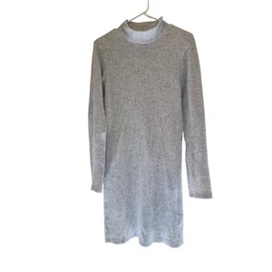 Sol Angeles Mock Neck Midi Dress S Womens Long Sleeve Pullover Stretchy Gray - Picture 1 of 5