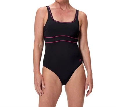 TRAJE DE BAÑO SPEEDO MUJER.CONTORNO NEGRO ECLIPSE MODELANDO BUSTO SOPORTE DISFRAZ S26 Foto 1 de 4