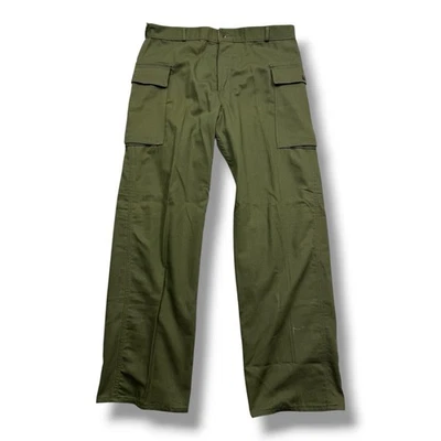 Vintage 1950s Ww2 Style Vat Dyed Sanforized Cargo Pants Od Green 37 32 Crotch Gu - Image 1 of 4