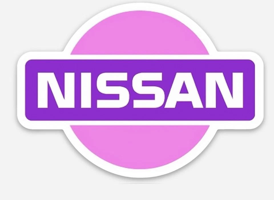 Old school vintage Nissan Logo Vinyl Sticker Decal Pink - Image 1 of 1