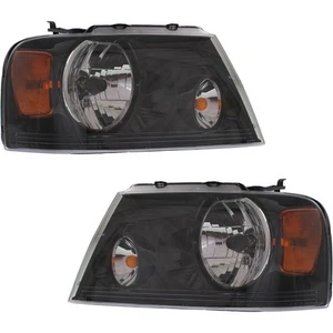 CAPA For 06-08 F150 Harley-Davidson Truck Headlight Black Bezel Bulb SET PAIR - Bild 1 von 6