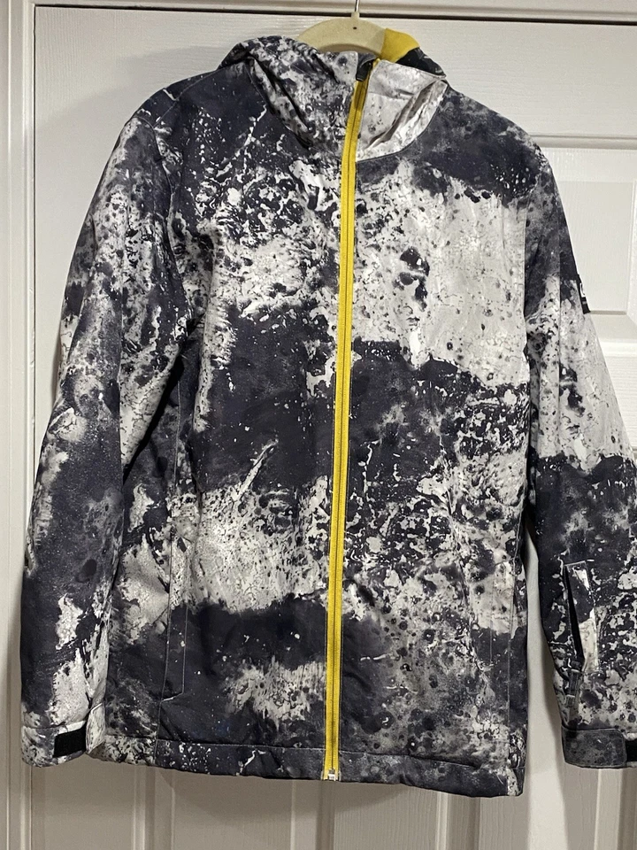 Jaqueta de Snowboard QUICKSILVER Preto/Branco Dryflight Tech 10K Tamanho 14/XL/TG/EG - Imagem 1 de 4