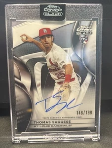 2025 Topps Chrome Black Thomas Saggese Auto St. Louis Cardinals RC 148/199 - Picture 1 of 2