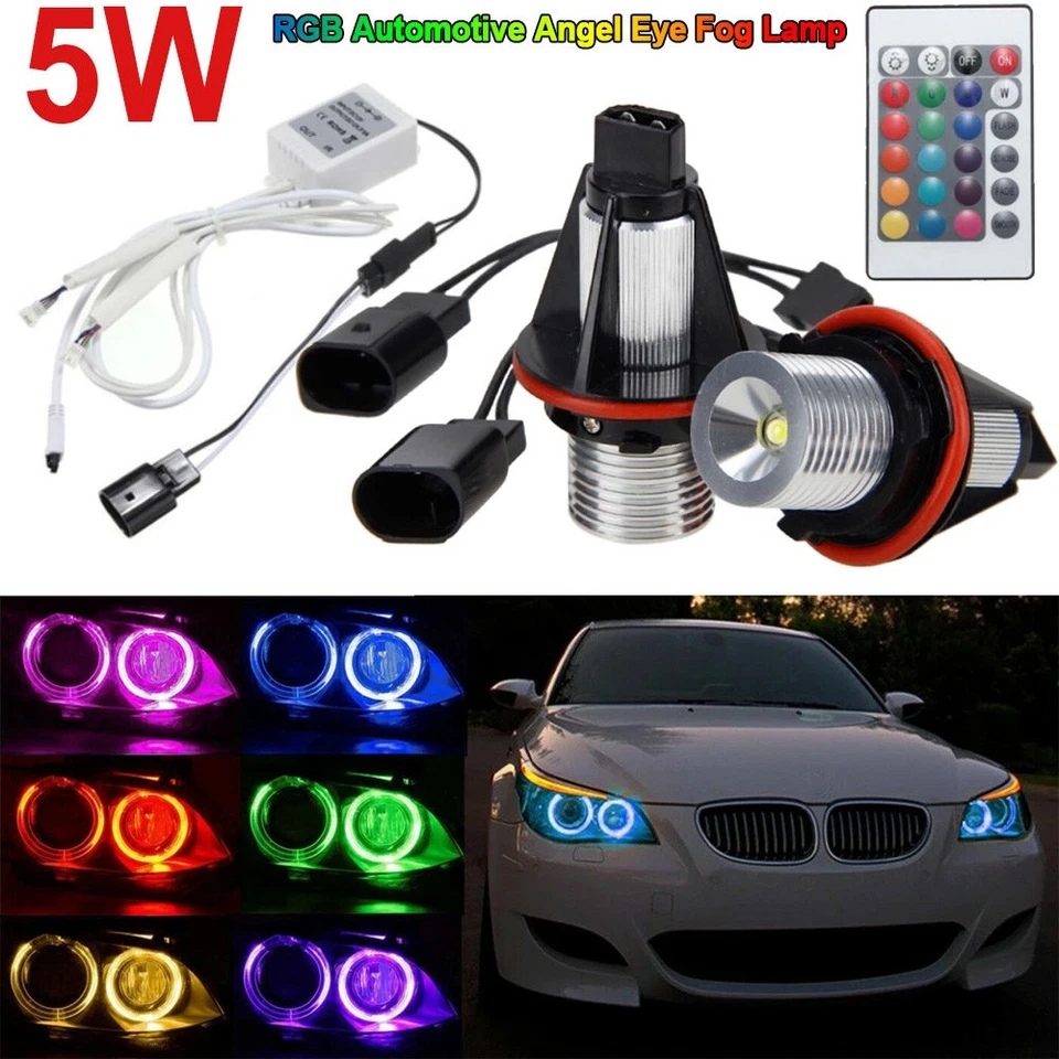 2 Piezas Bombillas LED Marcadoras de Ojo de Ángel RGB para BMW E39 E60 E63 E64 E53 5 6 7 X3 Foto 1 de 4
